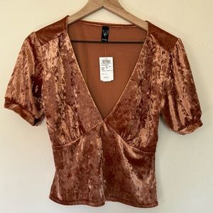 Cognac rust crop top